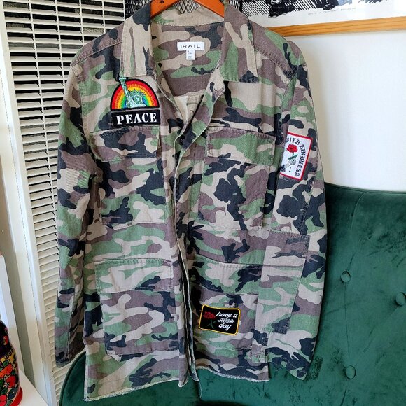 The Rail Other - UNISEX Rail Camo Military Patch Jacket